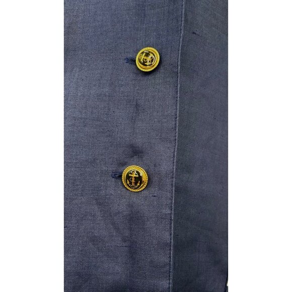 VINTAGE BELLDINI NAVY BLUE WHITE OVERSIZED NAUTICAL BLAZER JACKET - 14 - Picture 5 of 11